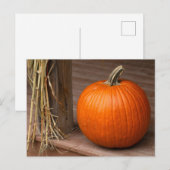 Herbstkürbis auf der Veranda Postkarte (Vorne/Hinten)
