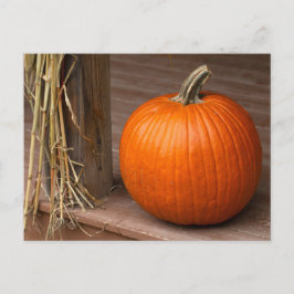 Herbstkürbis auf der Veranda Postkarte