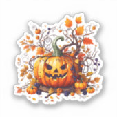 Herbstkürbis Aufkleber (Vorderseite)