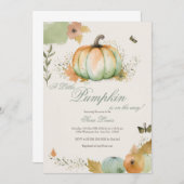 Herbstkürbis-Baby-Dusche Einladung (Vorne/Hinten)