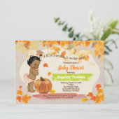 Herbstkürbis-Baby-Dusche rustikal Vintag Einladung (Stehend Vorderseite)