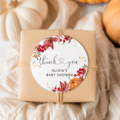 Herbstkürbis Babydusche Danke Runder Aufkleber