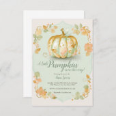 Herbstkürbis-Babydusche Einladung (Vorne/Hinten)