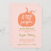 Herbstkürbis-Babydusche Einladung (Vorne/Hinten)