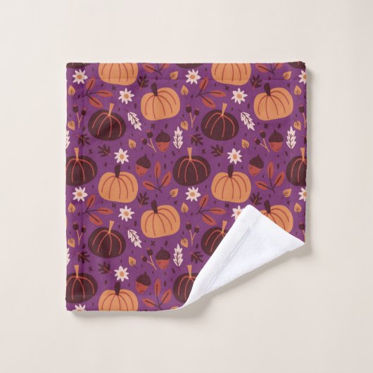 Herbstkürbis Badhandtuch Set (Waschlappen)