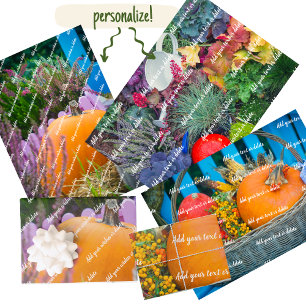 Herbstkürbis, Beeren und Blume Geschenkpapier Set