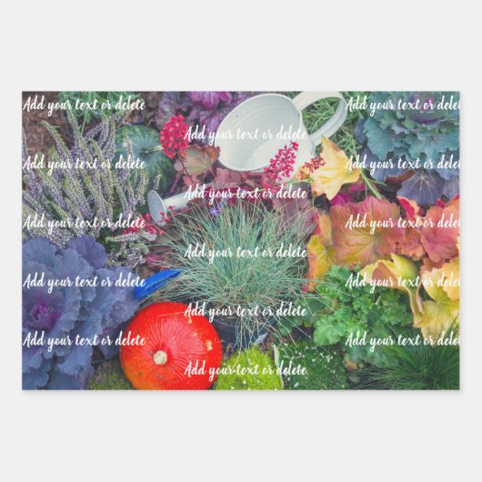 Herbstkürbis, Beeren und Blume Geschenkpapier Set (Vorderseite 2)