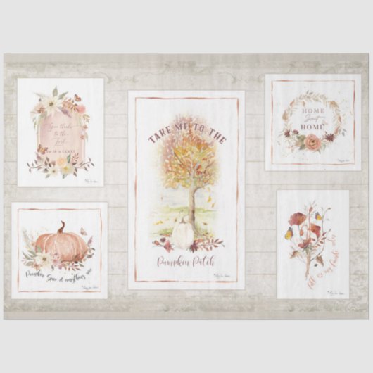 Herbstkürbis Blätter Entdeckungsreise Seidenpapier (Vorderseite)