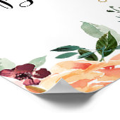 Herbstkürbis Bordeaux Blütendusche Begrüßung Poster (Ecke)