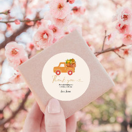 Herbstkürbis Danke Geburtstag Runder Aufkleber