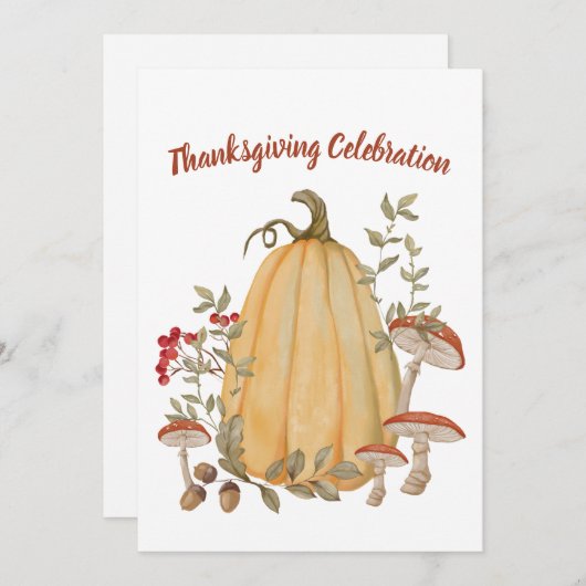 Herbstkürbis Erntedank Einladung (Vorne/Hinten)