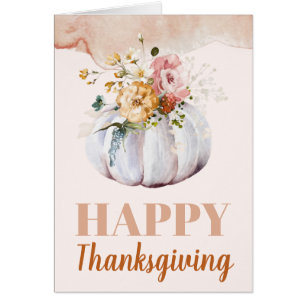 Herbstkürbis Erntedank-Grußkarte