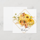 Herbstkürbis floral Danke Karte (Vorne/Hinten)