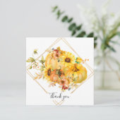 Herbstkürbis floral Danke Karte (Stehend Vorderseite)