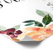 Herbstkürbis floralisch 1. Geburtstagsempfang Poster (Ecke)