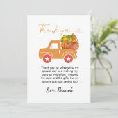 Herbstkürbis Geburtstag dank Karte (Stehend Vorderseite)