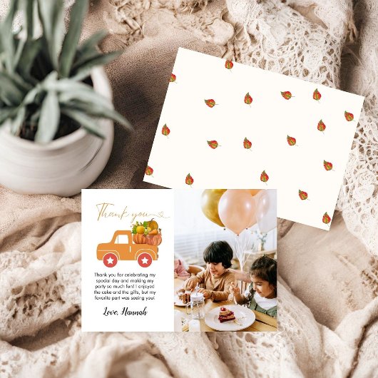 Herbstkürbis Geburtstag dank Karte