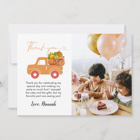 Herbstkürbis Geburtstag dank Karte (Vorderseite)