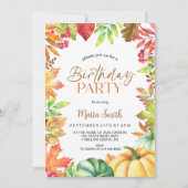 Herbstkürbis Geburtstagsparty Einladung (Vorderseite)