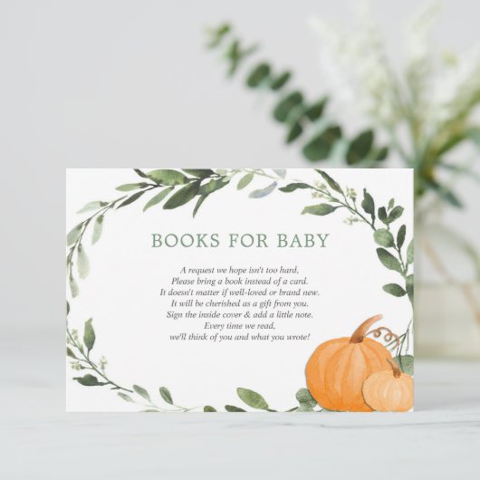 Herbstkürbis Grüne Babydusche Anfrage en Begleitkarte (Stehend Vorderseite)