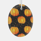 Herbstkürbis, Halloween-Druck Ornament Aus Glas (Vorderseite Rechts)