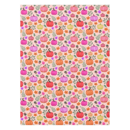 Herbstkürbis - hellrosa tischdecke (Vorderseite)