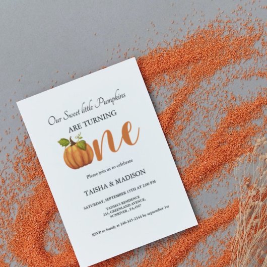 Herbstkürbis Herbst Zehn erste Geburtstagsparty Einladung