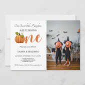 Herbstkürbis Herbst Zehn erste Geburtstagsparty Einladung (Vorderseite)