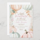 Herbstkürbis-Herbstdusche Einladung (Vorne/Hinten)