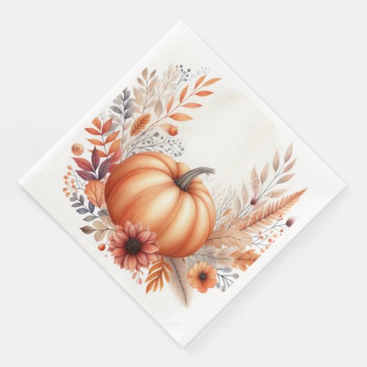 Herbstkürbis Herbstdusche Serviette (Ecke)