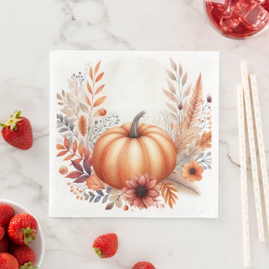 Herbstkürbis Herbstdusche Serviette (Beispiel)