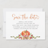 Herbstkürbis Hochzeit speichern das Datum Einladung (Vorderseite)