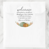 Herbstkürbis Hochzeit Willkommensgruß Danke Runder Aufkleber (Tasche)