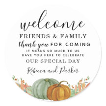 Herbstkürbis Hochzeit Willkommensgruß Danke