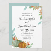 Herbstkürbis Hochzeitseinladung Einladung (Vorne/Hinten)