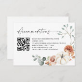 Herbstkürbis Hochzeitsunterkünfte QR-Code Begleitkarte (Vorne/Hinten)