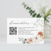 Herbstkürbis Hochzeitsunterkünfte QR-Code Begleitkarte (Stehend Vorderseite)