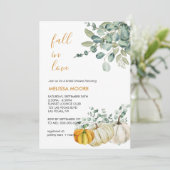 Herbstkürbis im Liebe Brautparty Einladung (Stehend Vorderseite)