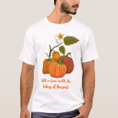 Herbstkürbis in Liebe mit Erntefarben T-Shirt (Vorderseite)