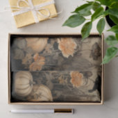 Herbstkürbis Kürbis mit Blume Decoupage Seidenpapier (Geschenk)