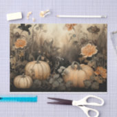Herbstkürbis Kürbis mit Blume Decoupage Seidenpapier (Handwerk)