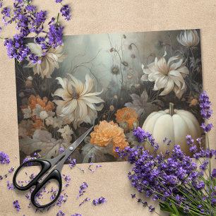 Herbstkürbis Kürbis mit Blume Decoupage Seidenpapier