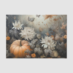 Herbstkürbis Kürbis mit Blume Decoupage Seidenpapier