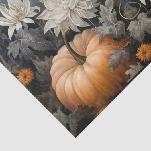 Herbstkürbis Kürbis mit Blume Decoupage Seidenpapier (Ausschnitt)