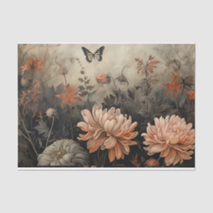 Herbstkürbis Kürbis mit Blume Decoupage Seidenpapier