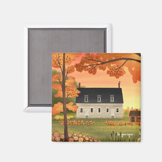 Herbstkürbis Magnet (Vorderseite/Rückseite)