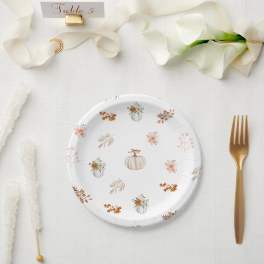 Herbstkürbis Pappteller (Hochzeit)
