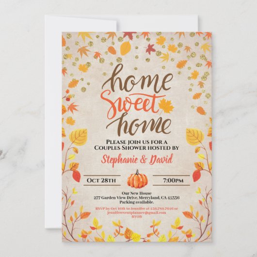 Herbstkürbis Party Herbstkürbis Vintag Einladung (Vorderseite)