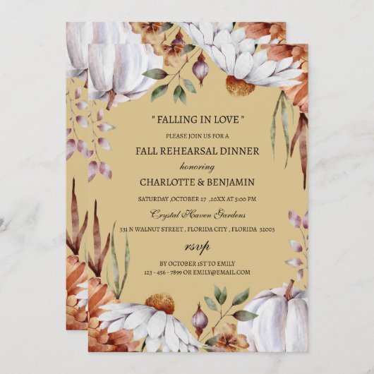 Herbstkürbis Probe Einladung (Vorne/Hinten)