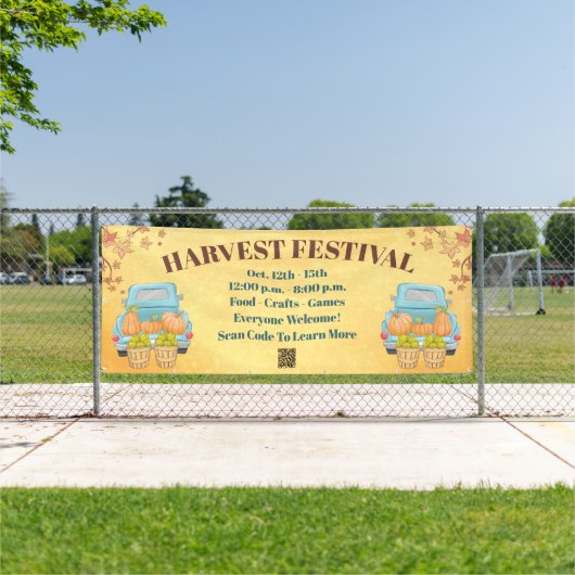 Herbstkürbis - QR-Code Erntefest Banner (InSitu)